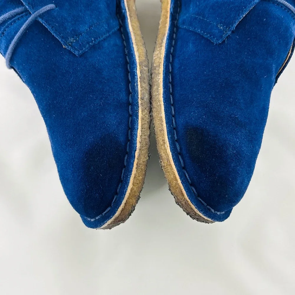 Polo Ralph Lauren Mens Blue Suede Casterton Chukka Boots Crepe Sole Size 8D